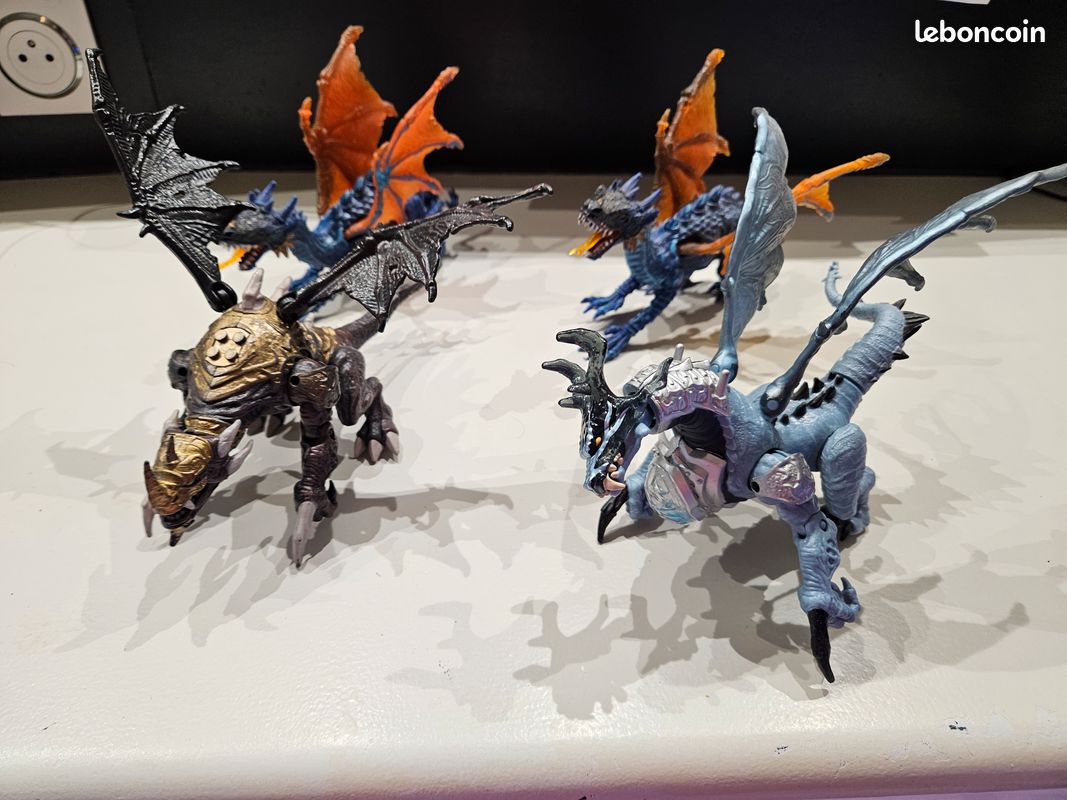 4 dragons articules 15 a 19 cm de hauteur (image 1)
