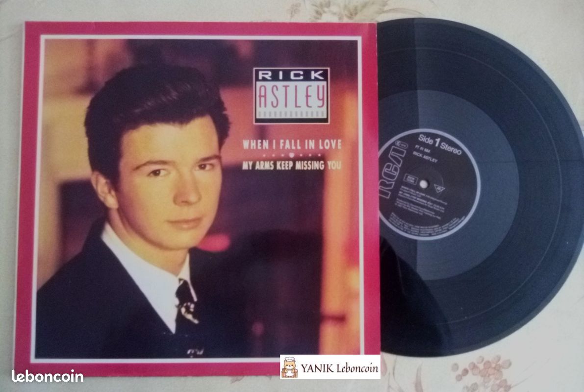 Rick Astley disque vinyle maxi 45 tours when i fall in love (image 1)