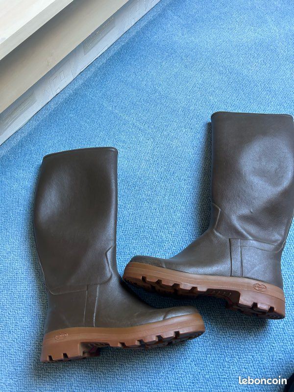 Men's Le Chameau Chasseur Leather Lined Tall Wellingtons - 41cm Calf