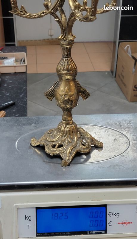Garniture de cheminée horloge et candélabres en cuivre (image 17)