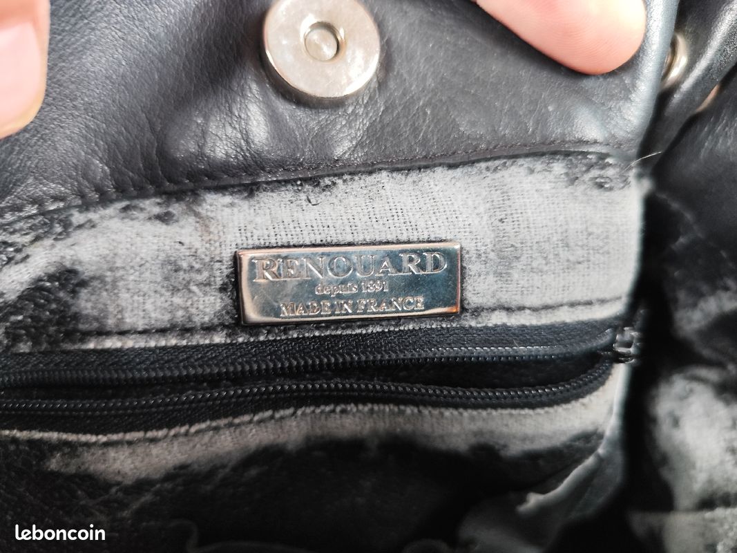 Sac à main en cuir noir - Renouard (image 7)