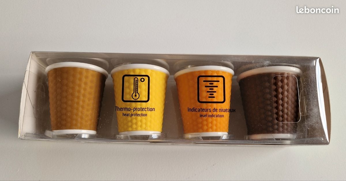 Set de 4 gobelets à café 8cl de couleur (image 3)