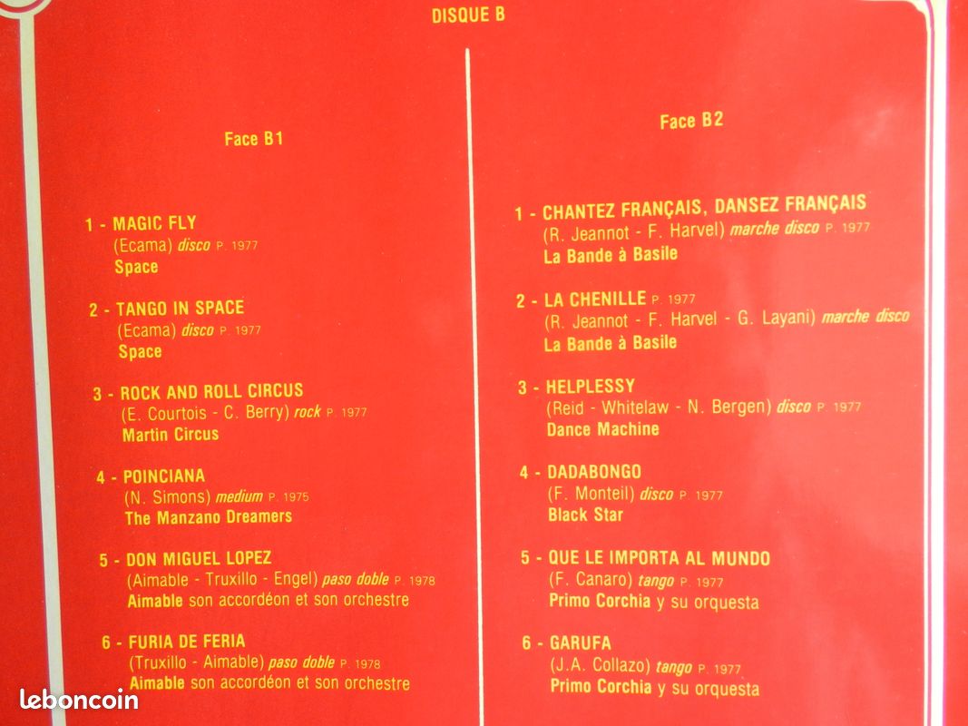 33 tours Du tango au disco, double album (image 4)