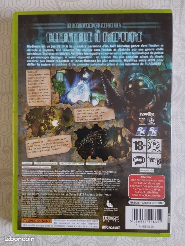 Jeu XBOX 360 BIOSHOCK 1 (image 2)