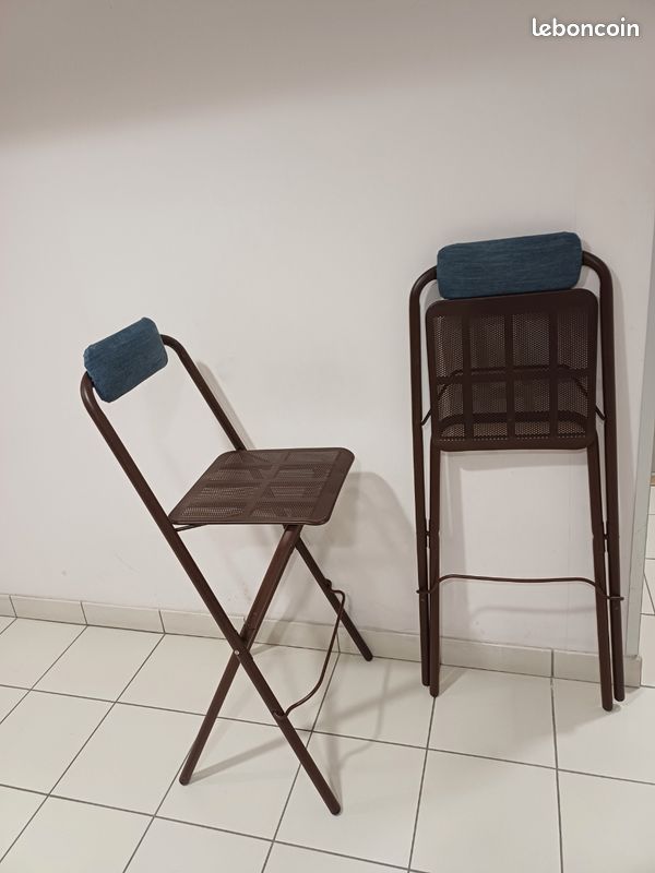 Chaise haute de bar pliante et non pliable en métal (image 5)