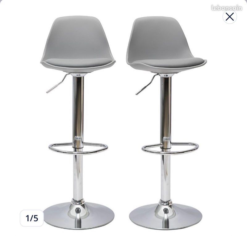 4 Tabouret de bar gris (image 1)