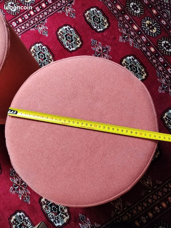 2 petits tabourets / chevets / poufs orange (image 3)