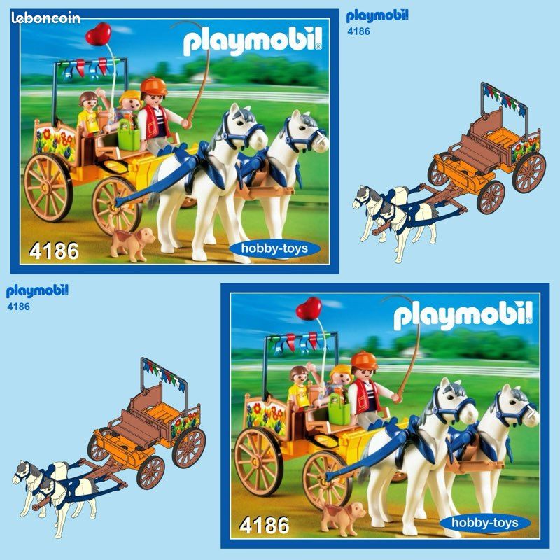 Selle Playmobil Moyen-Âge Bleu Foncé - Attelage 4186 3314 - Occasion