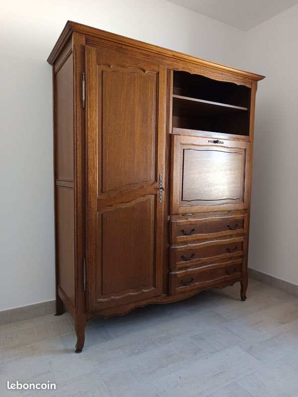Armoire en bois avec son secrétaire intégré (image 4)
