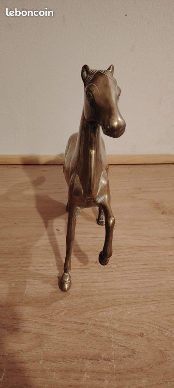 Magnifique Statuette cheval en Laiton Vintage (image 2)