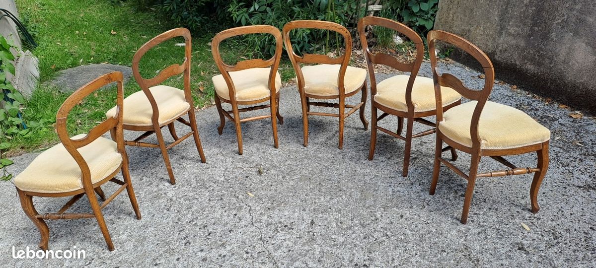 Chaises anciennes (lot de 6) (image 2)