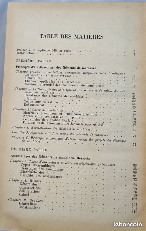 "Éléments de machines" par V. DOBROVOLSKI - Édition MIR (MOSCOU) (image 3)