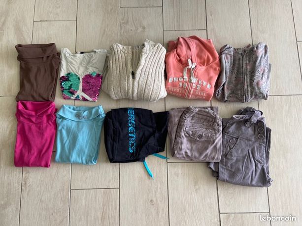 Lot de 10 vêtements fille 10 ans