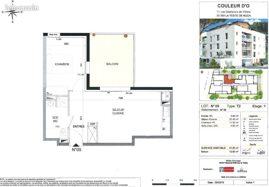 Appartement 2 pièces 41 m² · à La Teste-de-Buch · 41 m² · 650 €/mois