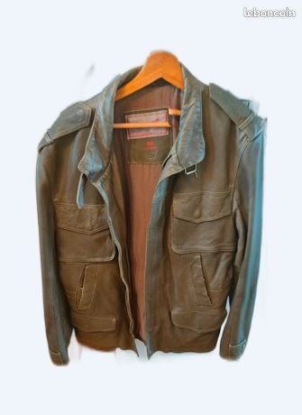 Veste En Cuir De Mouton Vintage Dibi - Marron, Taille UE 48, Occasion Très Bon état