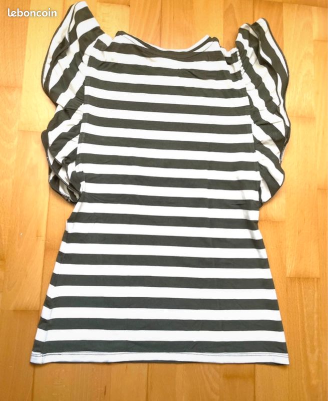 TEE shirt neuf M Newyorker Rayures kaki (image 2)