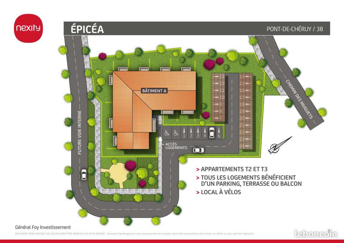 Appartement 3 pièces 61 m² · à Pont-de-Chéruy · 60,6 m² · 806 €/mois