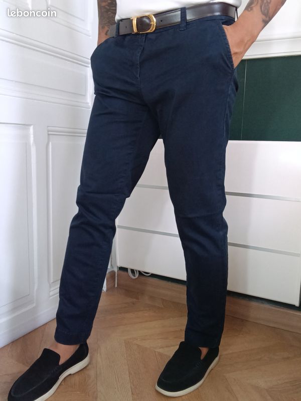 Pantalon chino bleu marine Tommy Hilfiger pour homme 38 pantalon