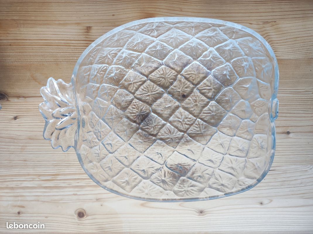 Saladier et coupelles ananas vintage en verre (image 3)