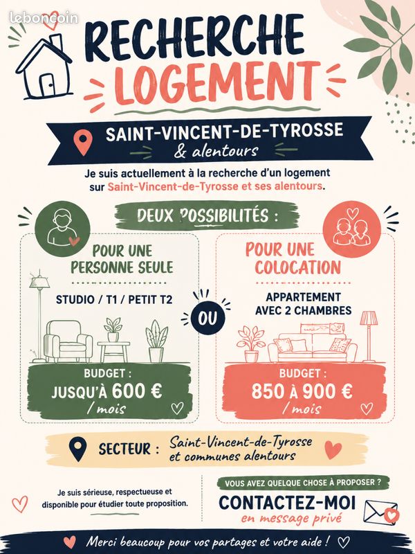 Appartement 3 pièces 90 m² · à Saint-Vincent-de-Tyrosse · 90 m² · 900 €