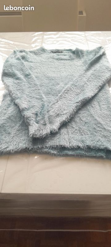 Pull bouclette bleu taille unique (image 3)
