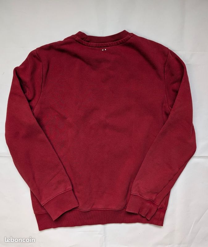 T-shirt Napapijri Homme – Manches Longues, Col Ras Du Cou, Bordeaux, Taille M