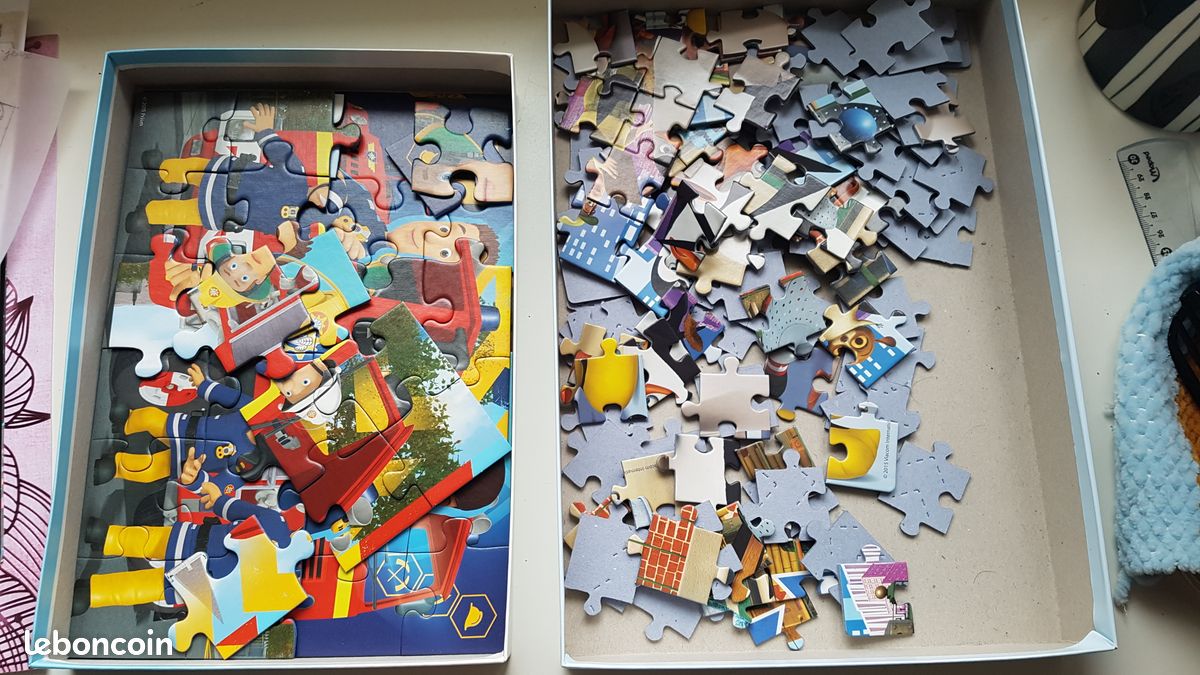 Lot puzzle sam le pompier et pinguins comme neufs (image 2)