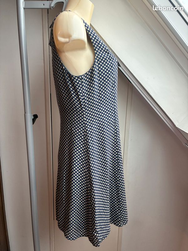 Robe bleu marine pois I.code - T.38 - Bon état (image 3)