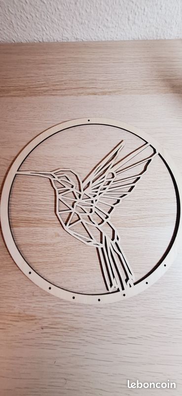 Base en bois - colibri pour macramé (image 1)