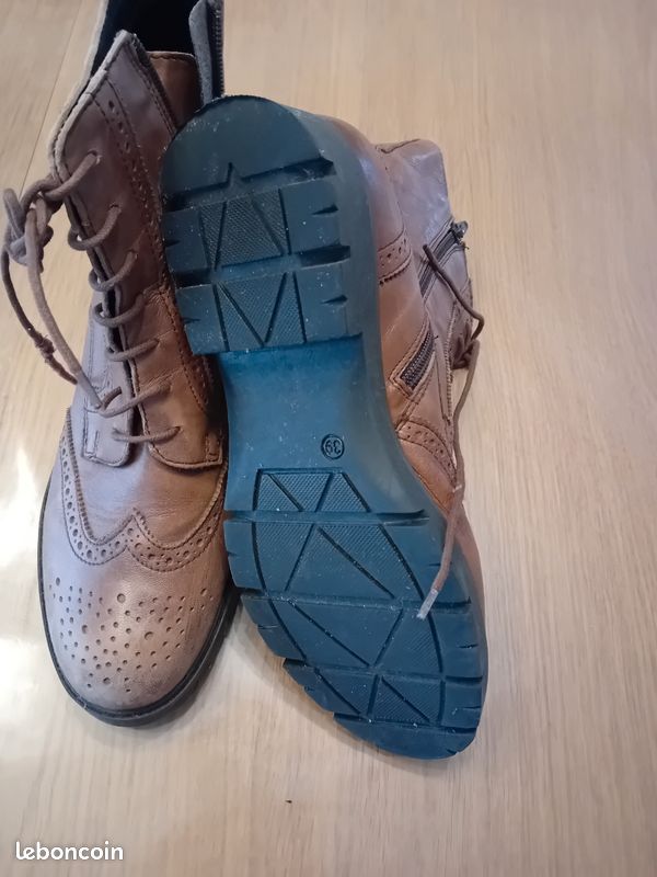 Bottines cuir marron 39 (image 3)