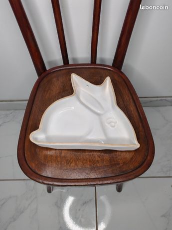 VINTAGE DUNCAN CERAMIC MOLD #DM-438 BUNNY TRIM CHILD'S PLATE