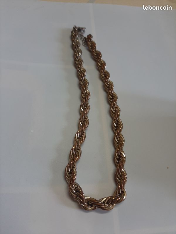 Collier tressé plaqué or (image 4)