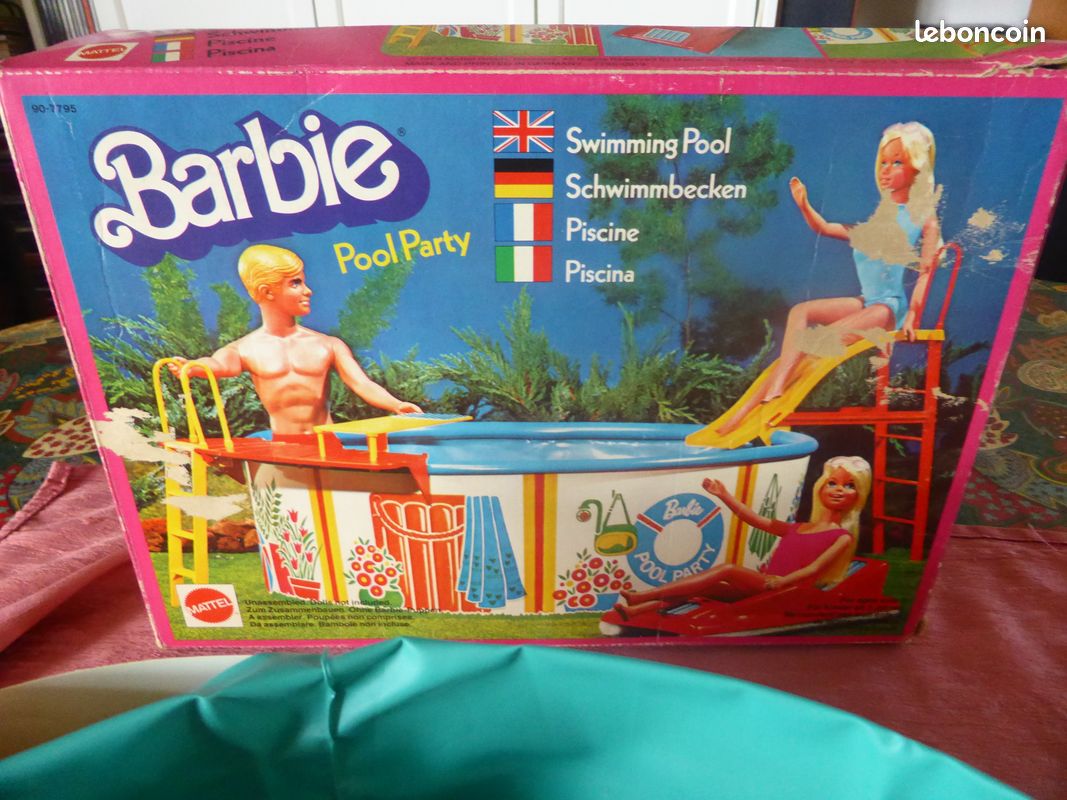 Ancien Jouet Piscine Barbie Mattel 1974 - Vintage Pool Party Années 70