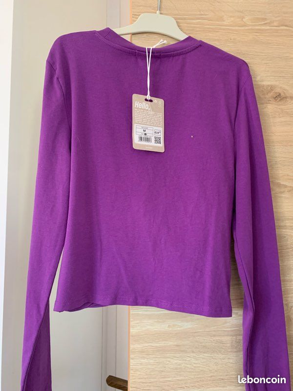 Haut Manches Longues En Gaze De Coton Bleu Violet Tuckernuck Xirena - Taille M, Neuf Avec étiquette
