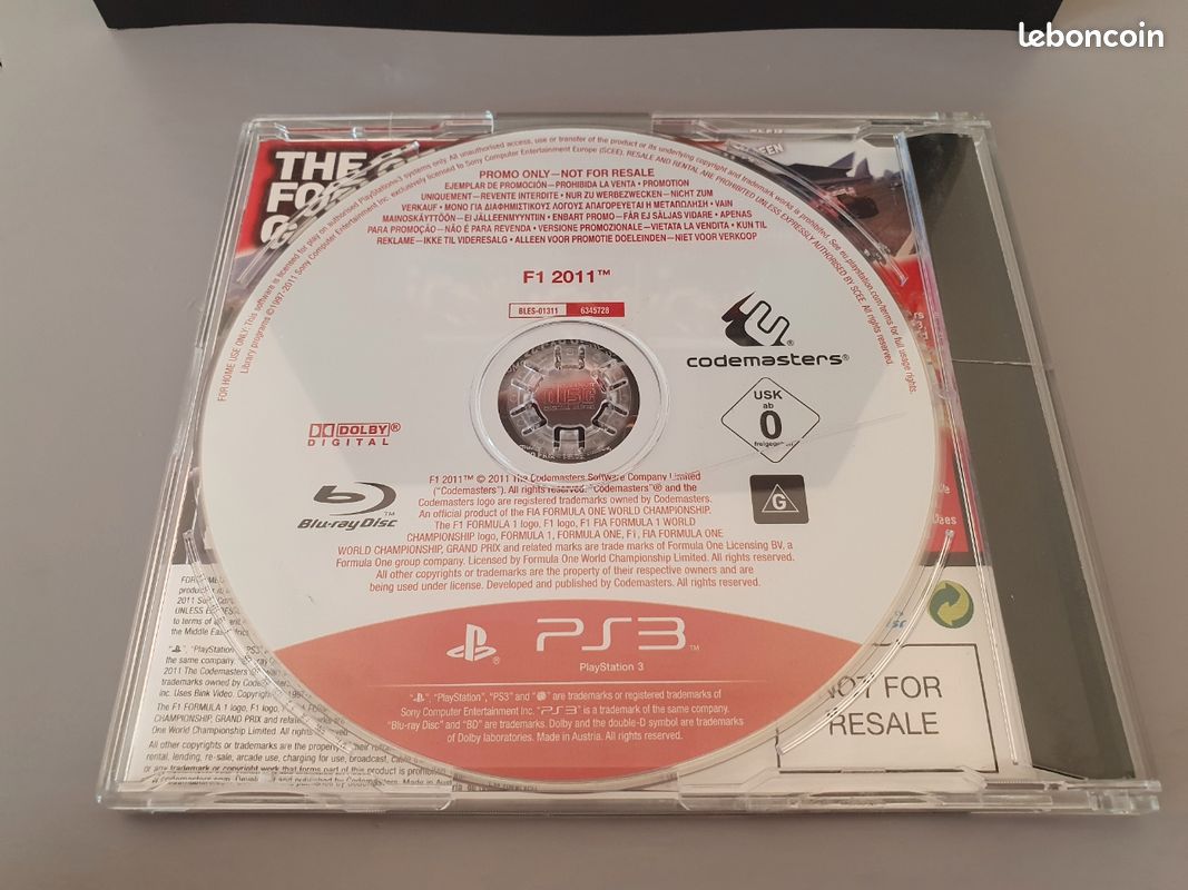 Jeu F1 2011 Formula One Pour PS3 - Version PAL Française Complète (boîte + Notice)