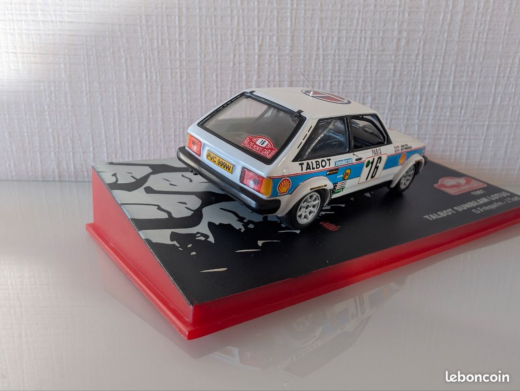 Miniature Talbot Sunbeam 1/43 IXO Lotus No.9 Sport Tour De Corse 1981 H Toivonen F Gallagher