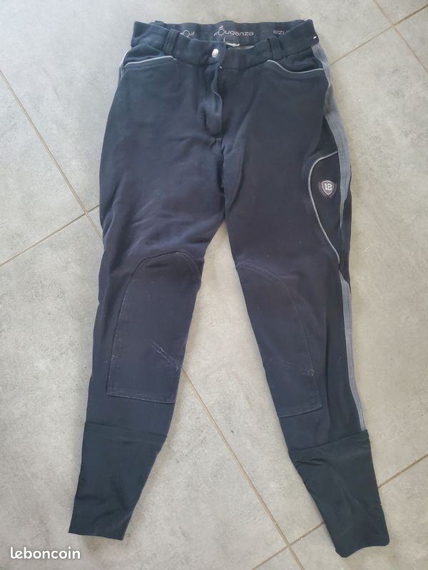 Pantalon D’équitation Fouganza – Femme/adolescente – Taille 36 – Noir – Très Bon état