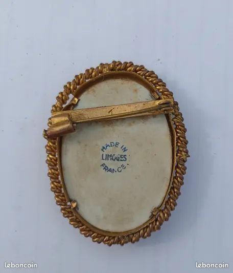 Broche Ancienne De Limoges Française - Pièce Vintage Rare - Métal