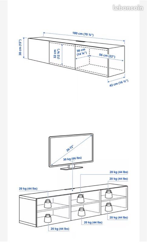Meuble TV IKEA BESTA (image 4)