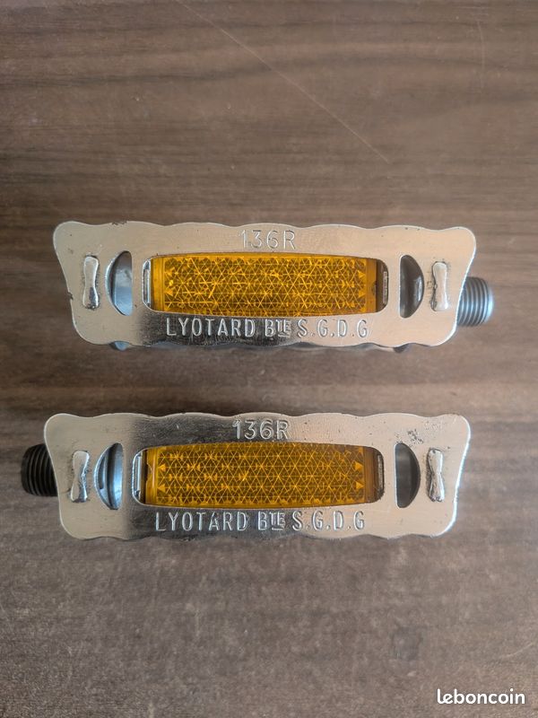 Paire de Pédales LYOTARD Vintage - Acier Chromé - Vélo Ancien Rétro - France - Collection