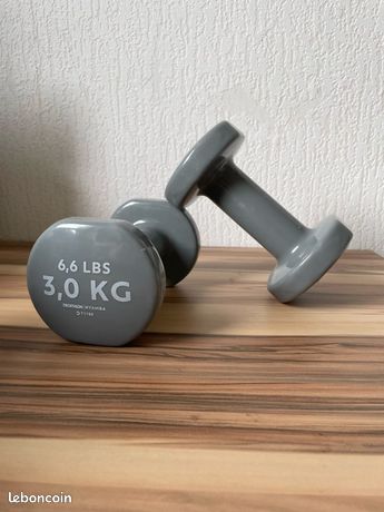 Paire d'haltères fitness 2*5 kg, noir, fonte en partie recyclée - Décathlon