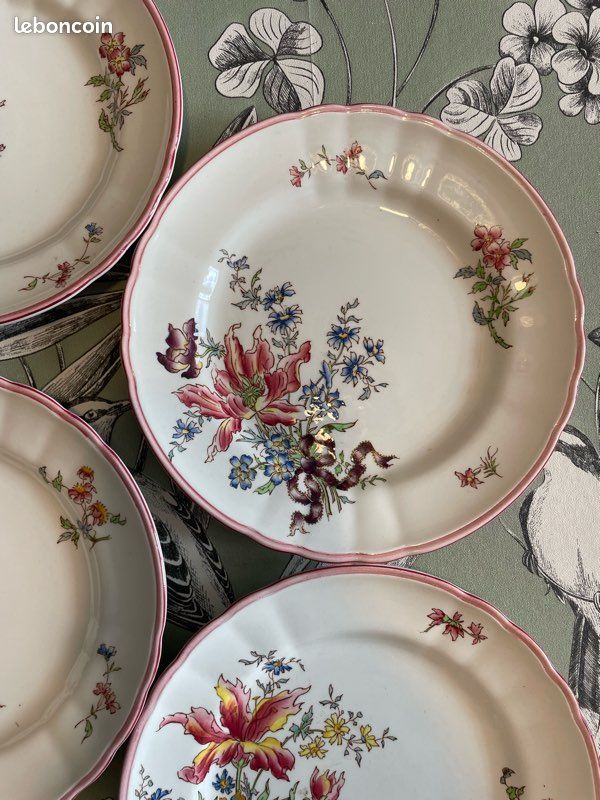 Assiettes à dessert anciennes Sarreguemines Strasbourg? Fin 19e début 20e (image 4)