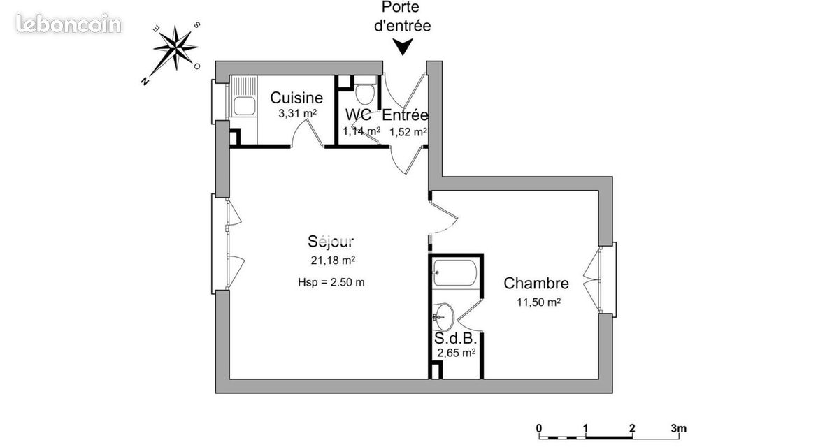Appartement 2 pièces 41 m² · à Bordeaux · 41 m² · 645 €/mois