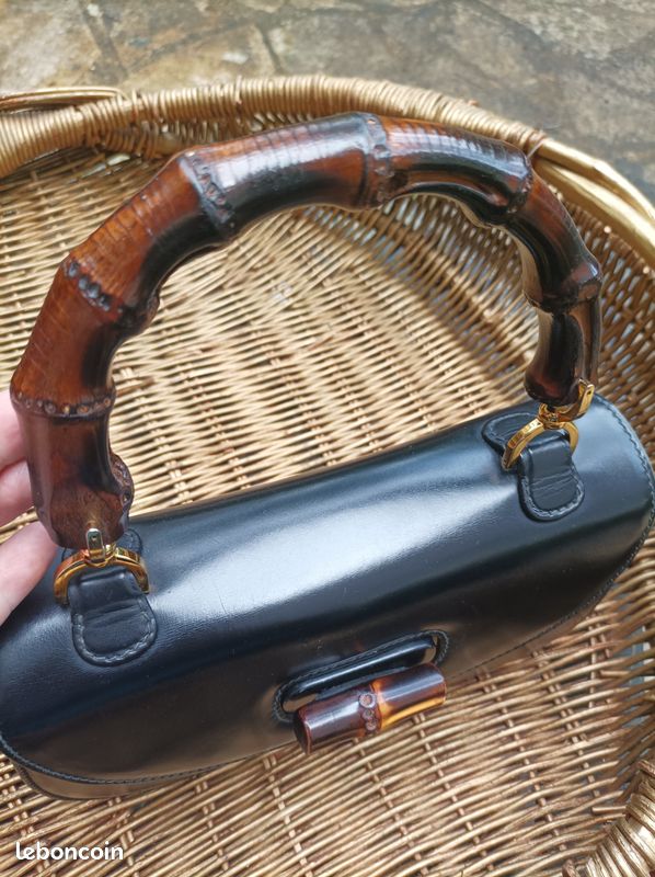 Sac à main Gucci Bambou 1947 - grande taille noir (image 4)
