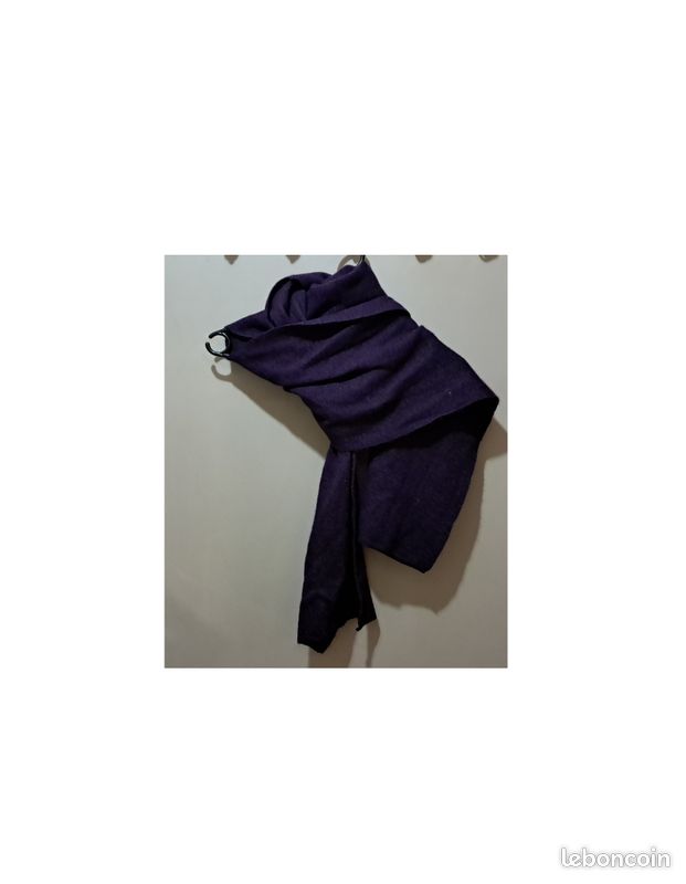 Echarpe unisexe 20% angora violette - T.38x260 cm - Marque Piarossini (image 1)