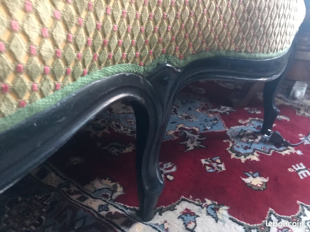 Banquette d'époque Napoléon III verte (image 10)