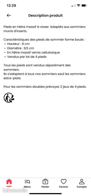 Lot de pieds de lit en bois (image 5)