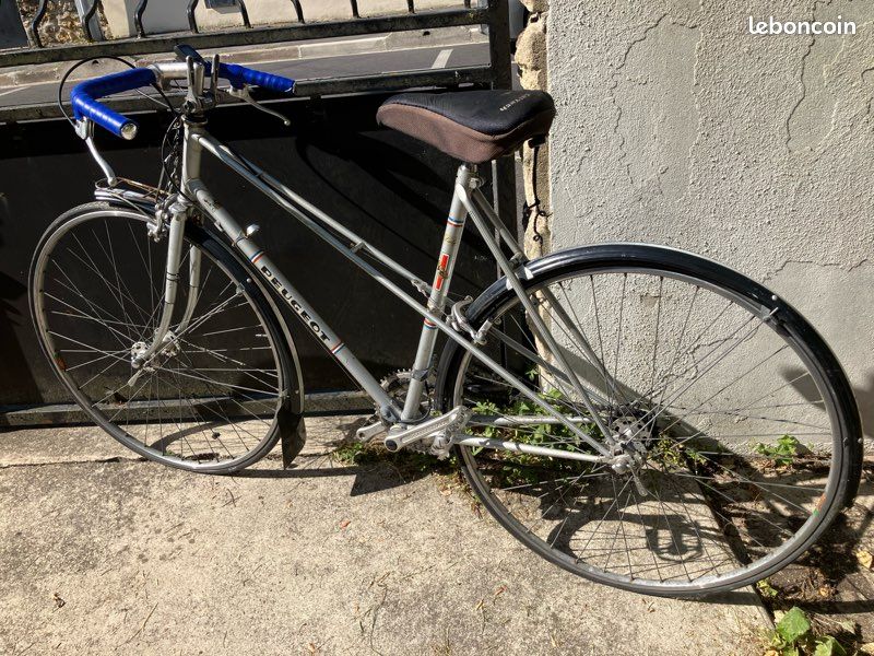 Vélo De Ville Vintage Peugeot - Femme - Métal Vert/gris - Collection #C442