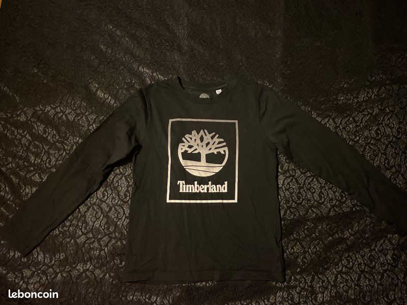 Tee-shirt Timberland noir manches longues 12 ans (image 1)
