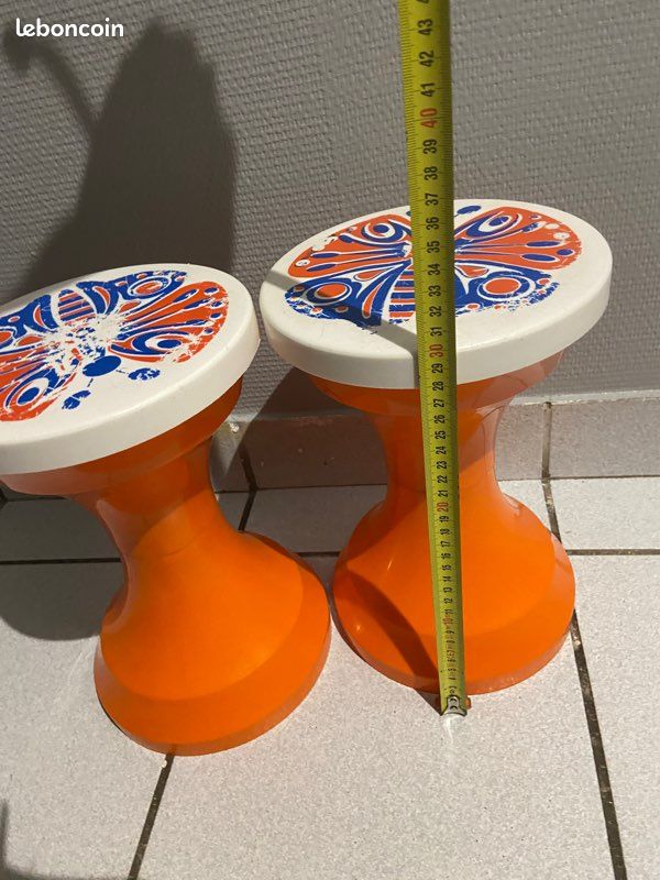 Lot de 2 tabouret tam-tam vintage de 40 cm de hauteur (image 5)